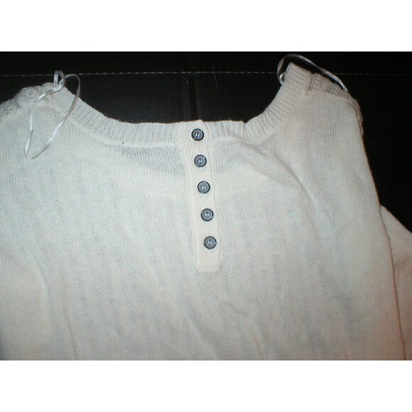 Womens New Womens Open Knit Sweater Dunnes 14 White Linen Viscose St Bernard - Picture 5 of 5